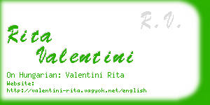 rita valentini business card